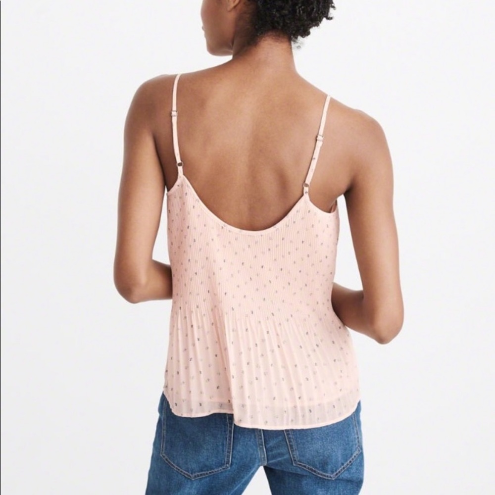 Abercrombie & Fitch Blush Pink Pleated Spaghetti Strap Cami - Picture 2 of 9